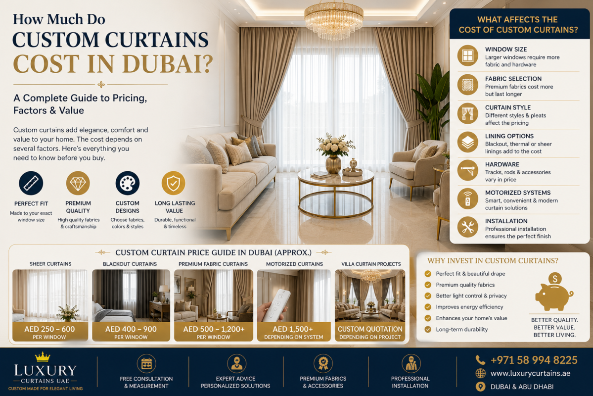 Custom Curtain Cost In Dubai UAE